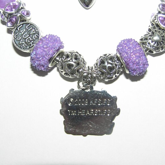 Betty Boop Bracelet With European Beads w/Rare Fleischer Betty Purple Hair Charm - Picture 7 of 7